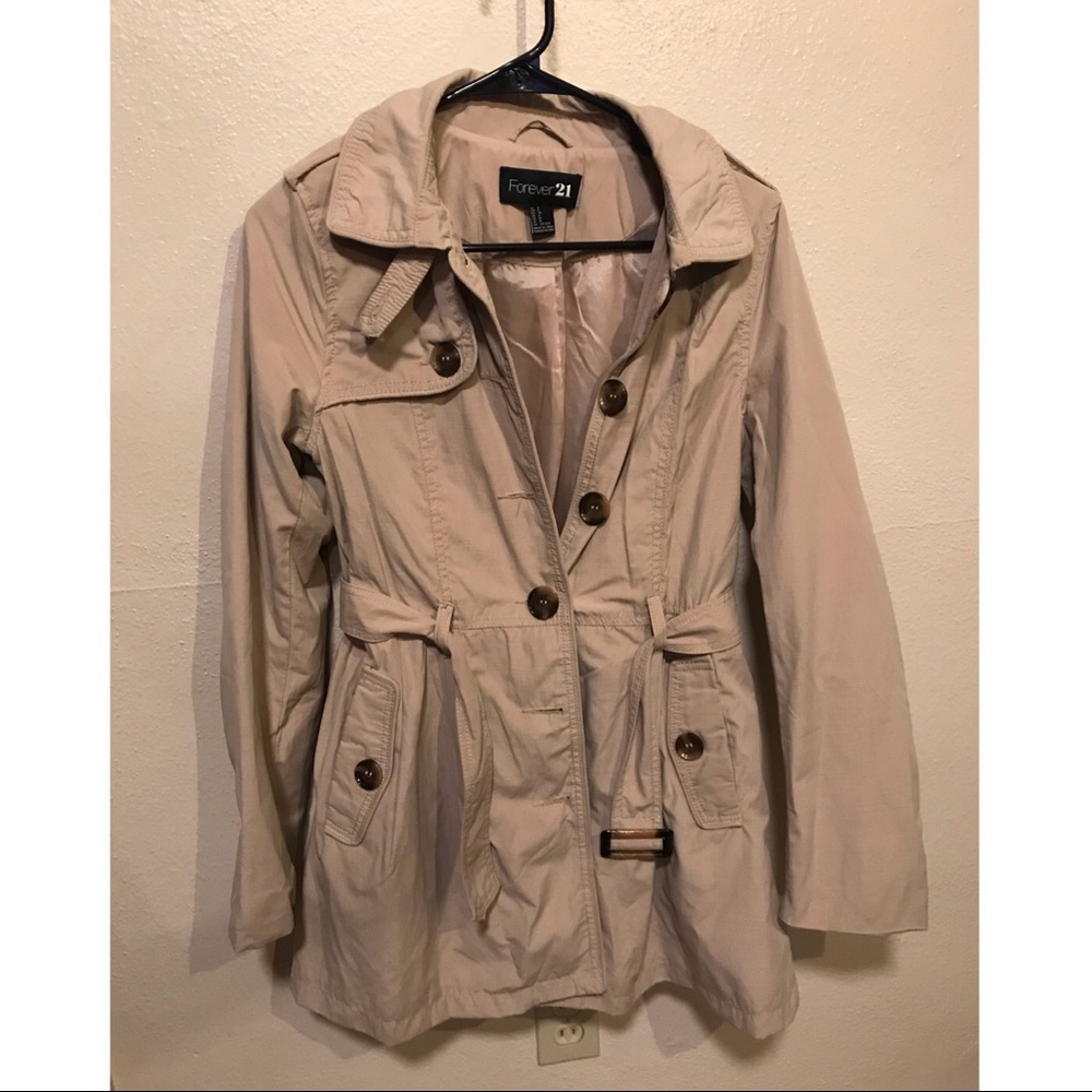 Tan trench coat